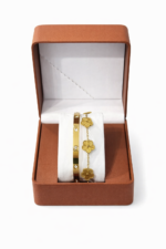 TITANIUM FIVE LEAF CLOVER LUXE 2-IN-1 BRACELET SET