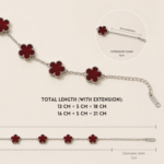(PETALMY) LUNA FLOWER BRACELET WITH MARBLE DOUBLE SIDED FIVE LEAF CLOVER BRACELET STAINLESS STEEL GOLD PLATED